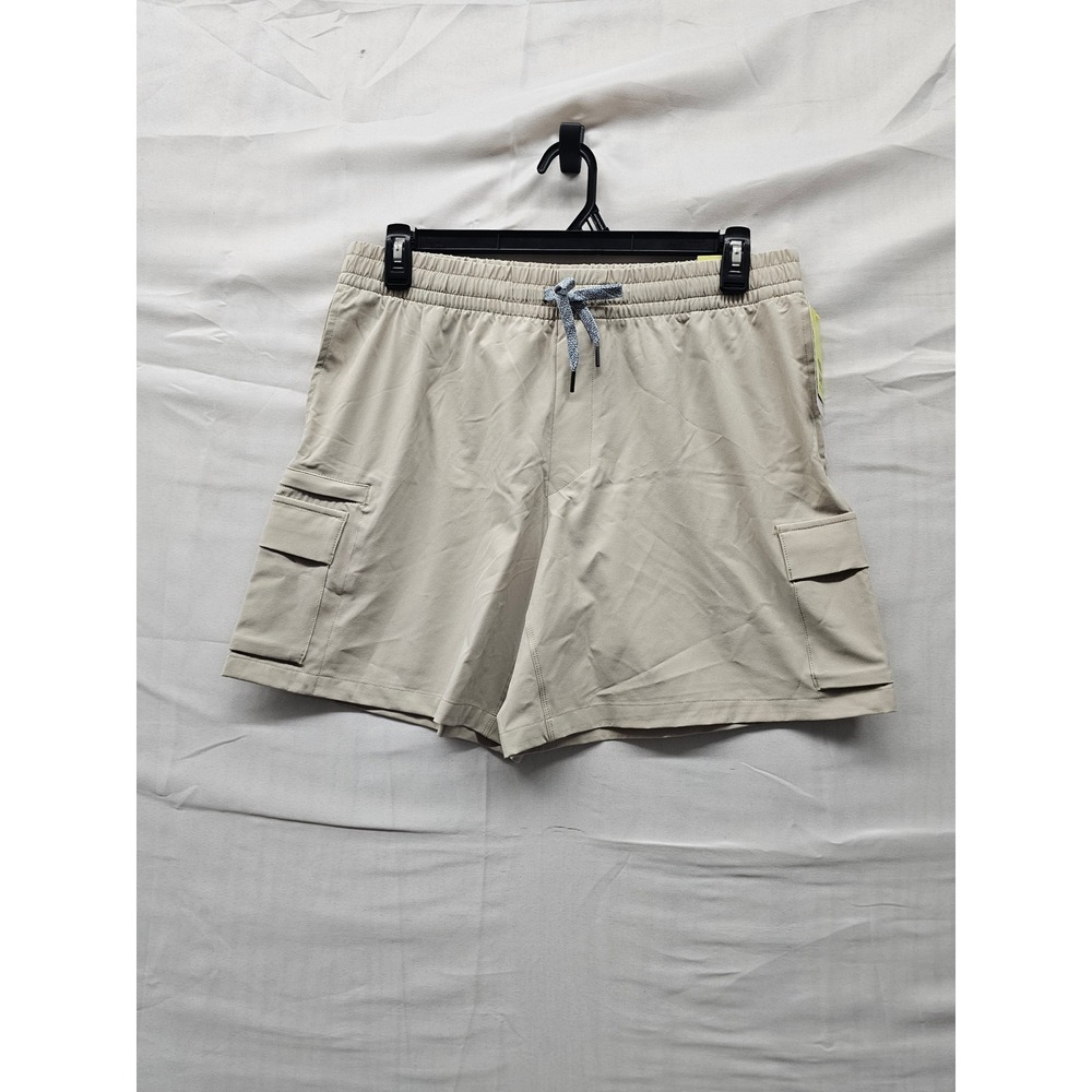 All in Motion Mens Cargo Shorts Khaki Polyester Blend Casual Size Large